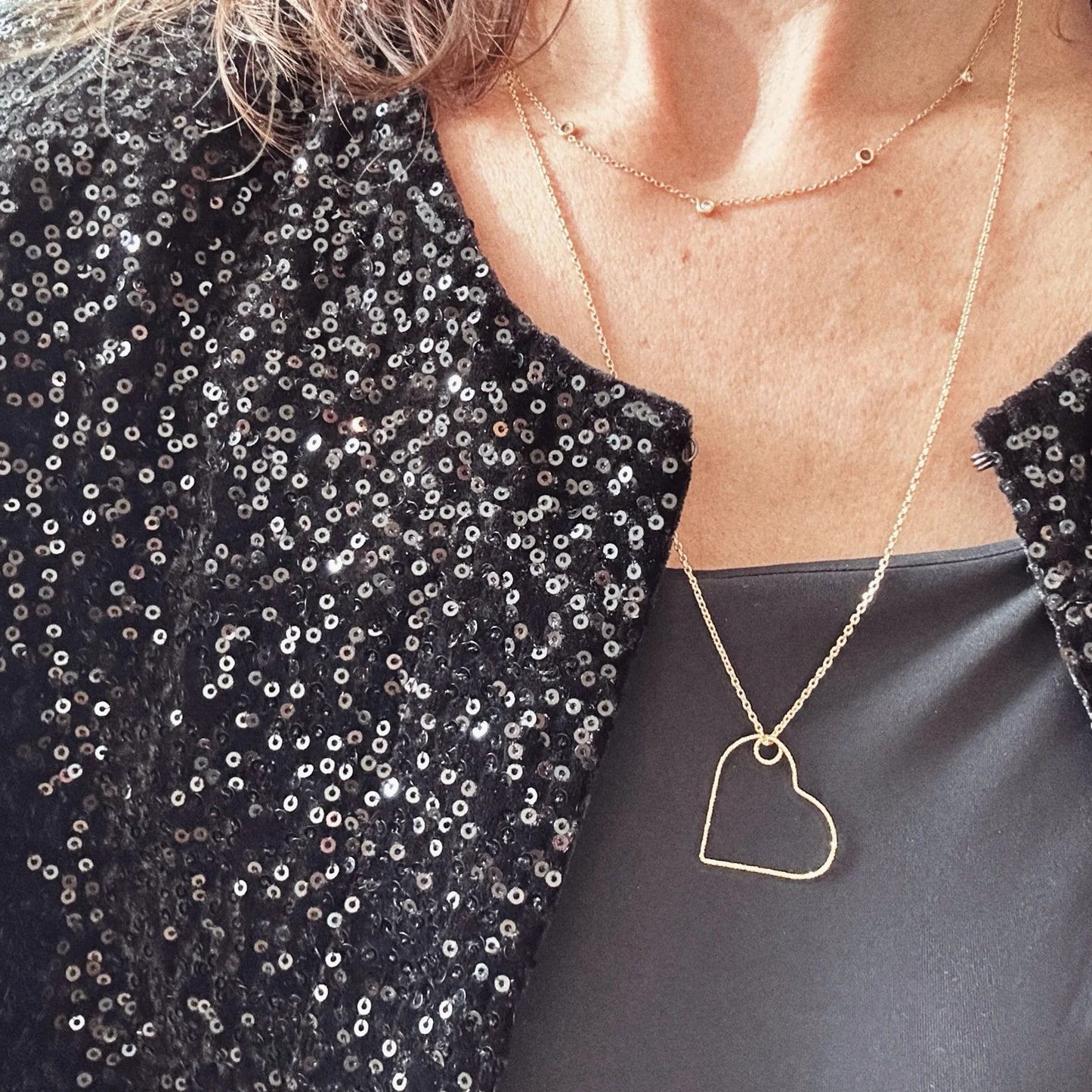 Sautoir pendentif coeur d'amour