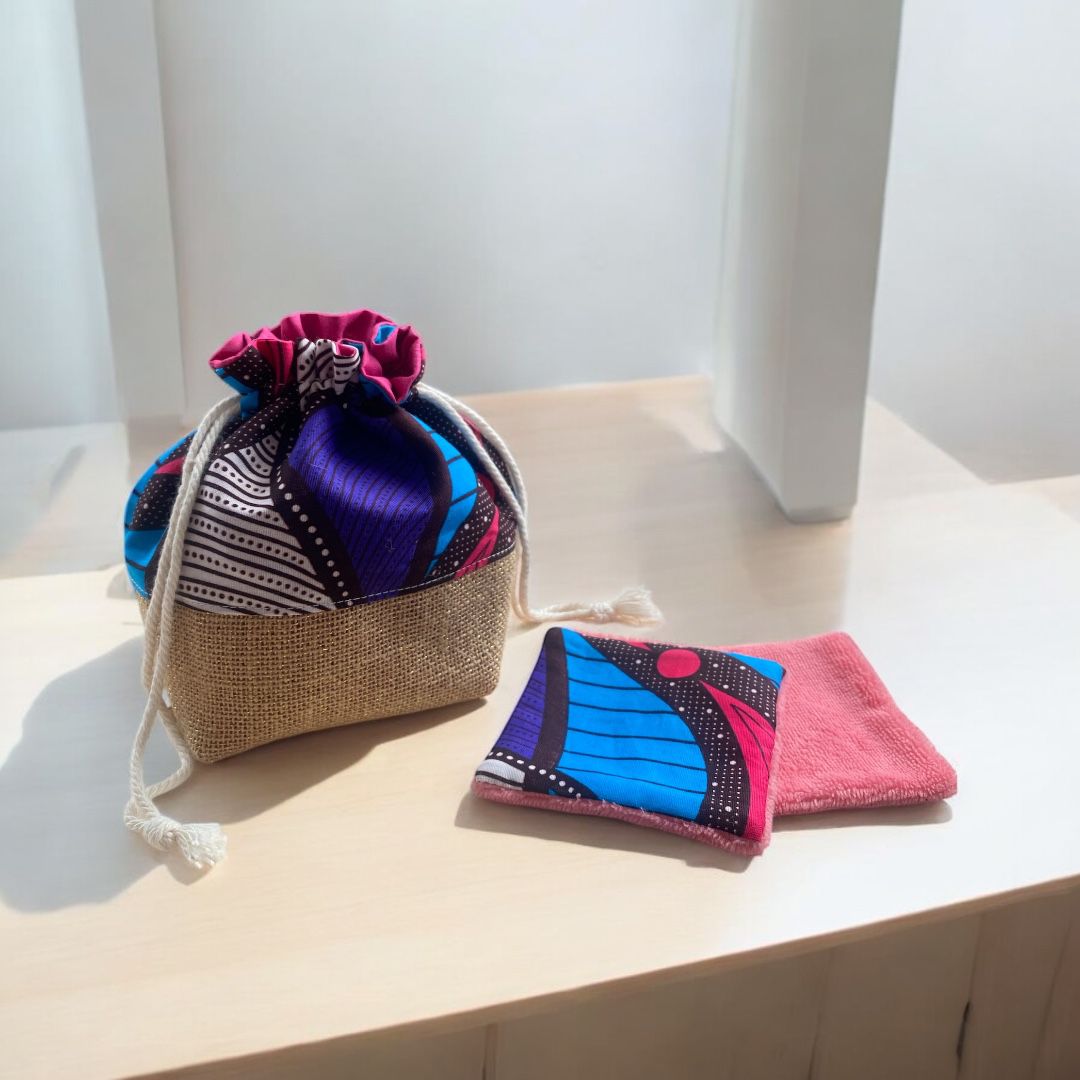 Pochette Nouée & Lingettes Démaquillantes Lavables