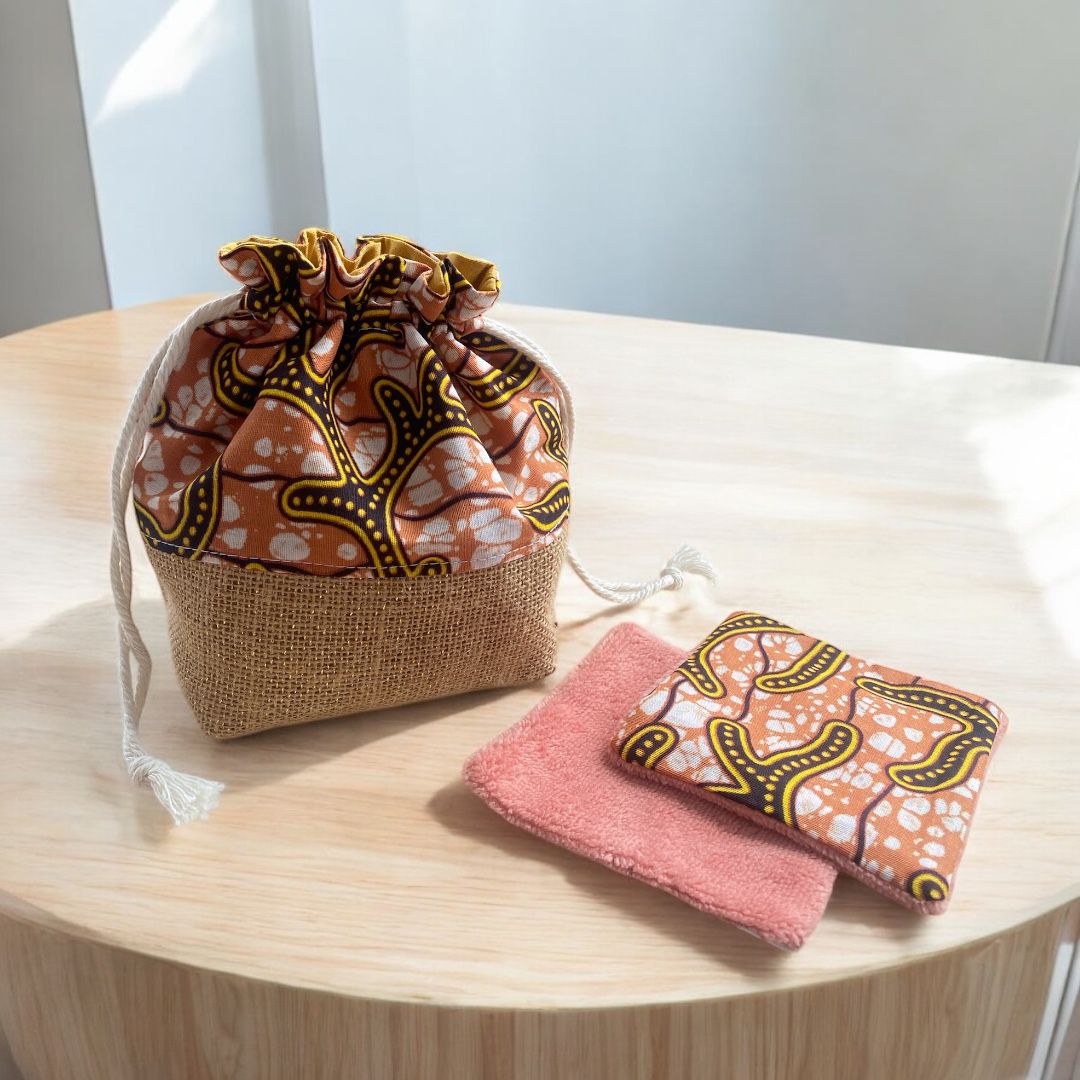 Pochette Nouée & Lingettes Démaquillantes Lavables