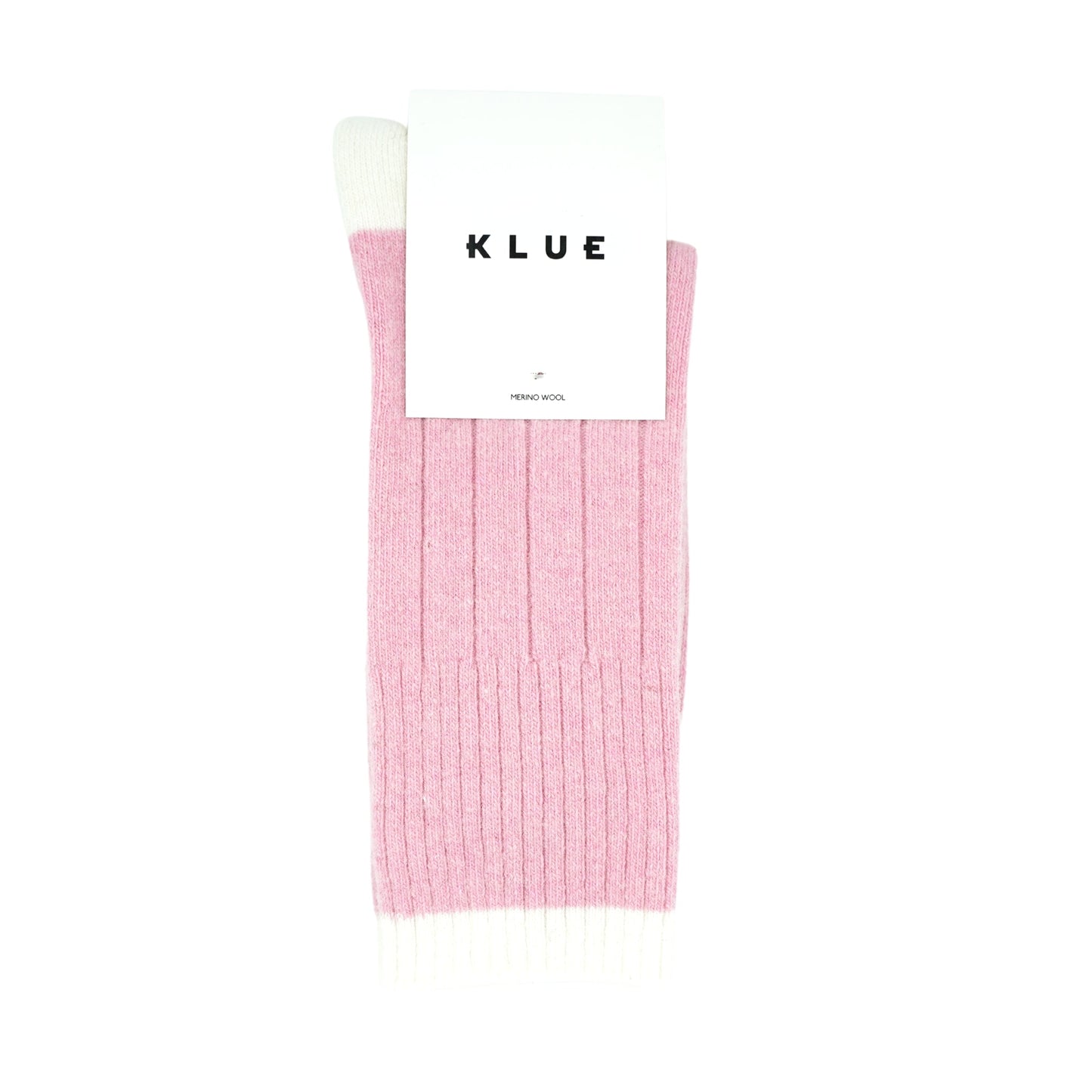 Chaussettes KLUE en Laine Mérinos avec Bandes Coloris Pink