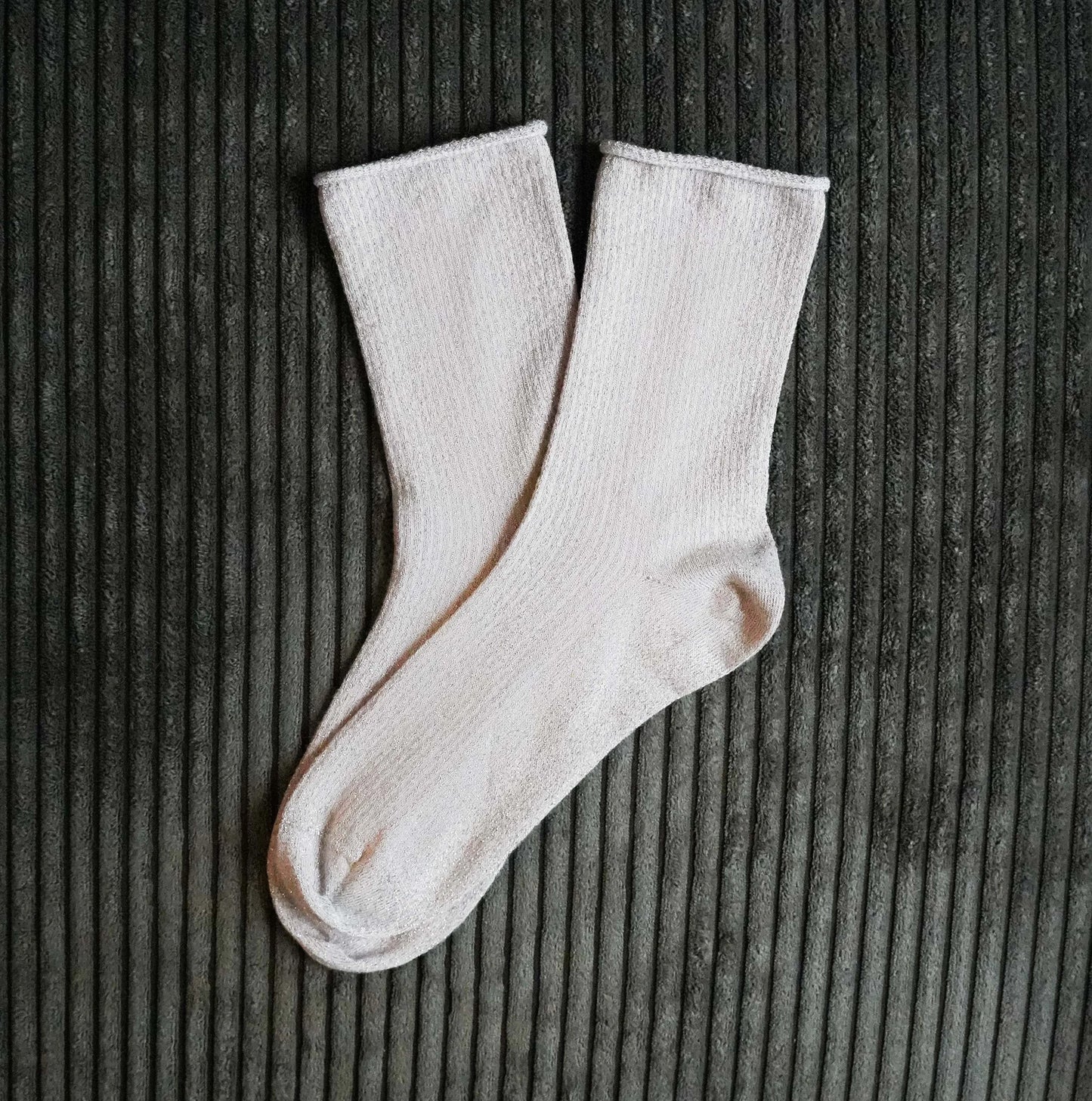 KLUE Chaussettes Lurex paillettes en Lyocell Beiges