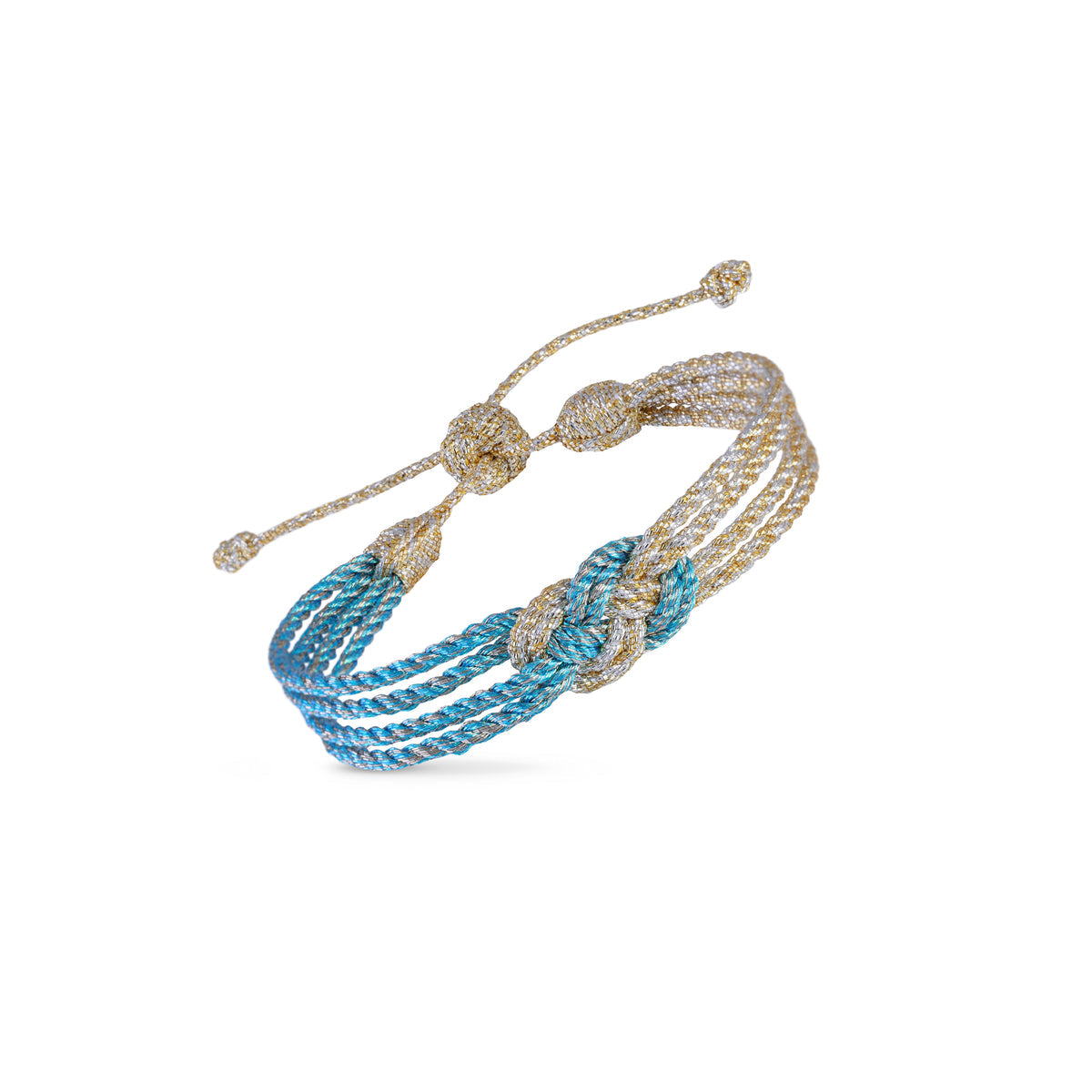 Bracelet Knot N°3 Gold Silver Azure