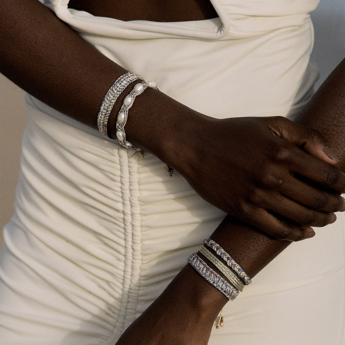 Bracelet Ayla N°1 Peach Silver Shimmering Indigo