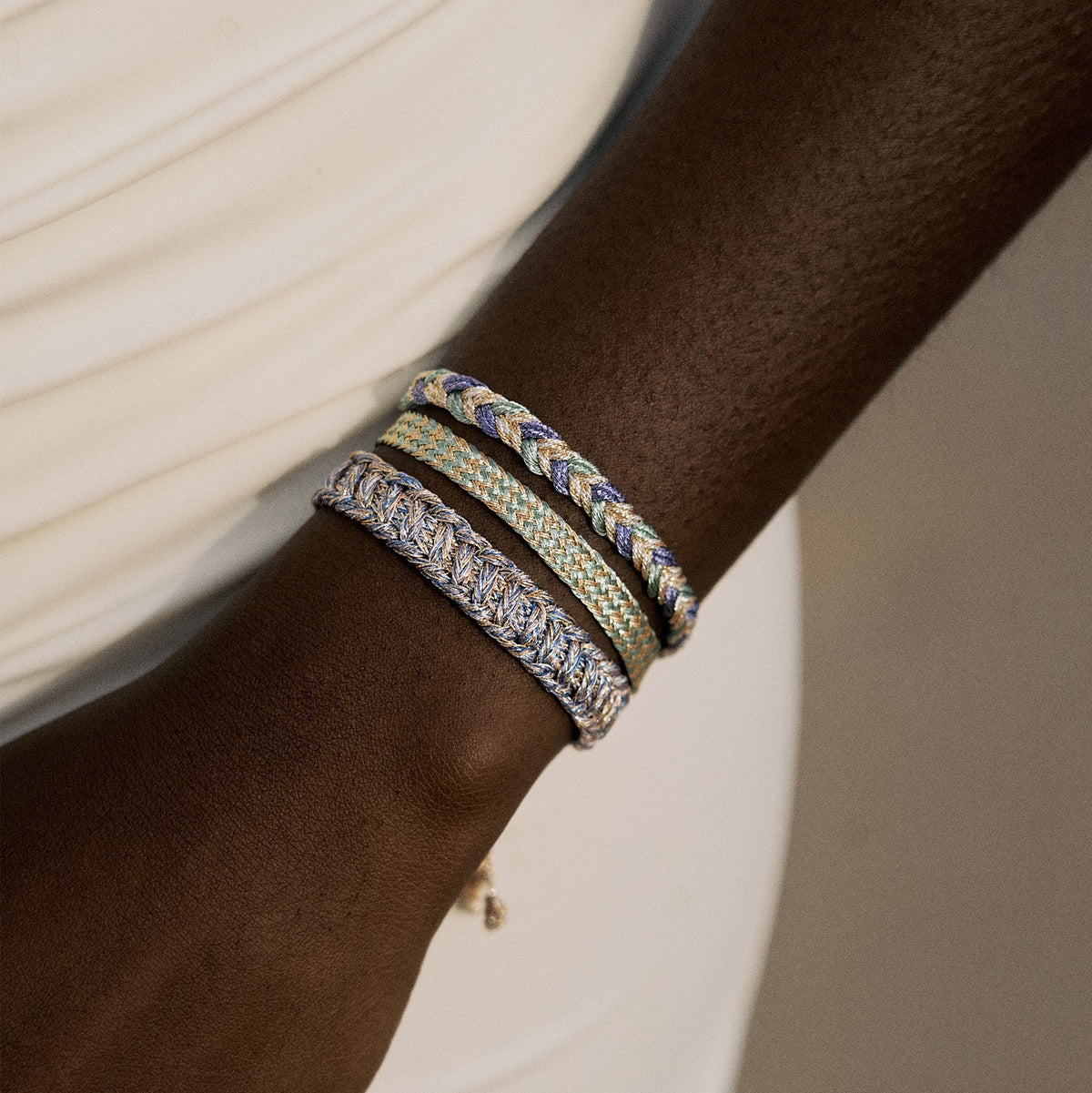 Bracelet Eya N°2 Peach Silver Lavender Sage