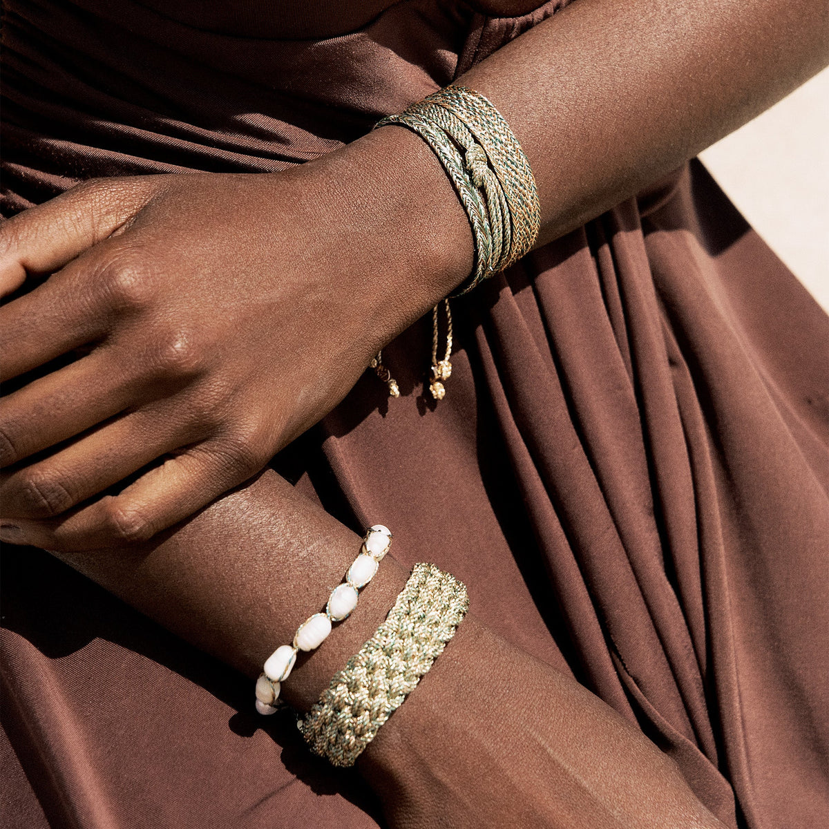 Bracelet Mini Arrow N°1 Peach Silver Cinnamon Pistachio