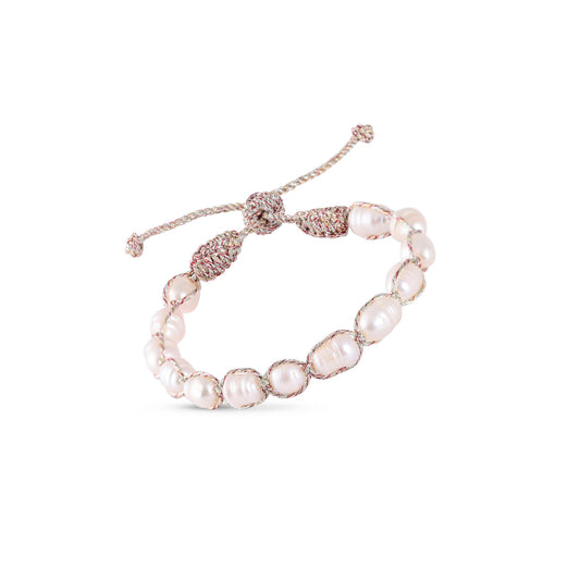 Maxi Anar Bracelet (Gold & Silver Almond Brick Red)