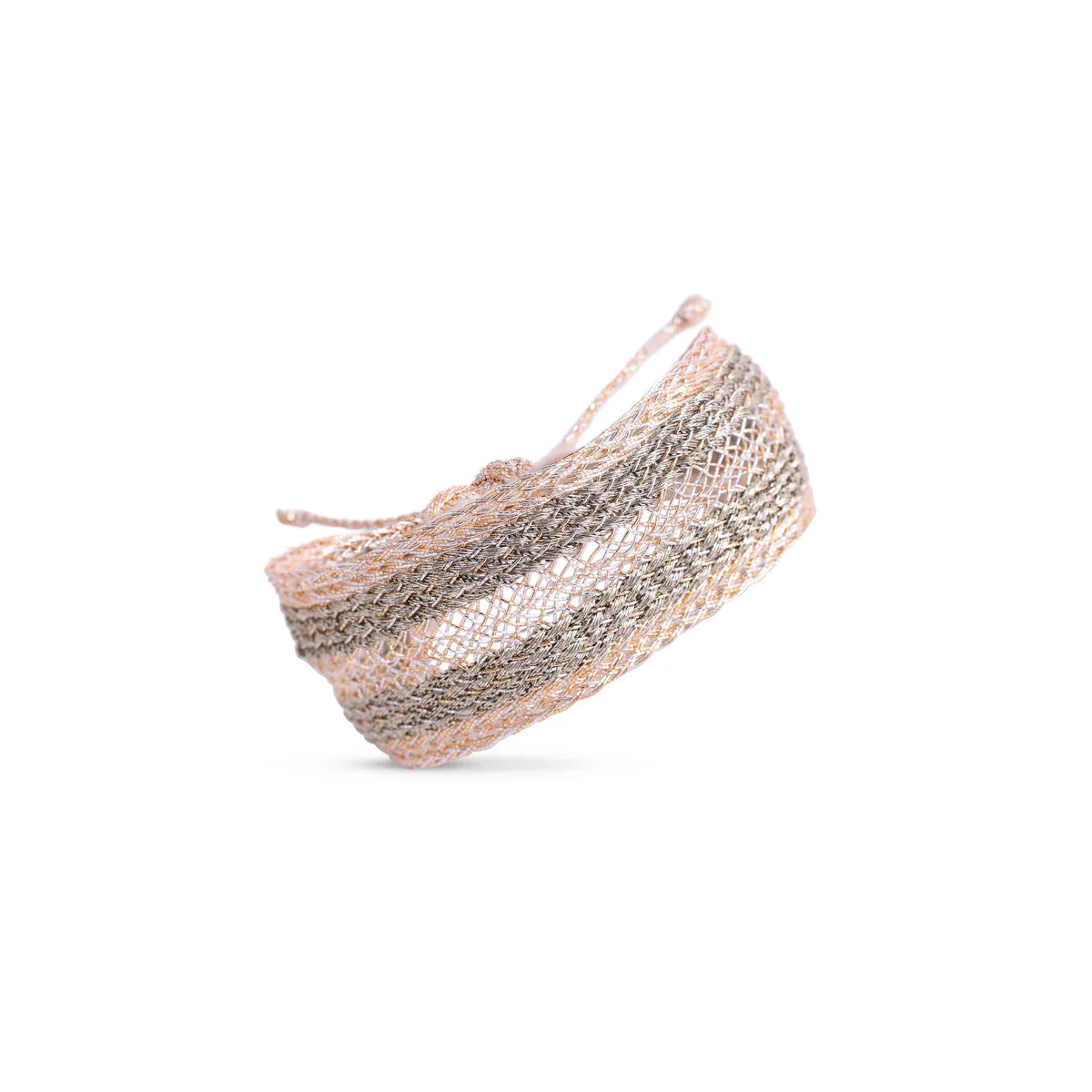 Bracelet Maxi Yula N°3 Peach & Silver Moss (BYP)