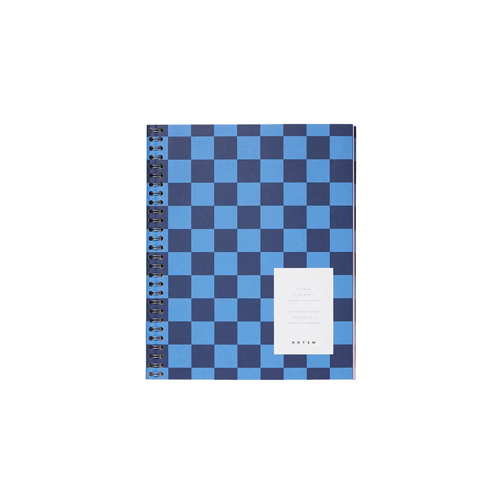 Carnet Nela grand format - CARREAUX BLEU