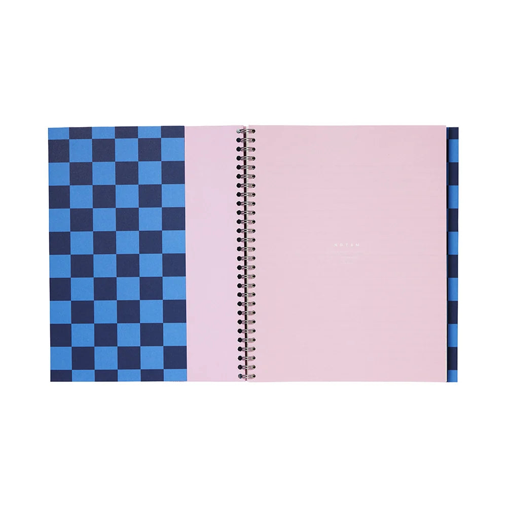 Carnet Nela grand format - CARREAUX BLEU