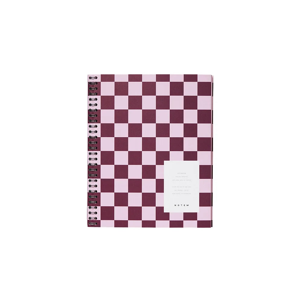 Carnet Nela grand format - CARREAUX BORDEAUX