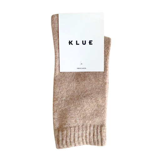 Chaussettes KLUE en Laine Mérinos Plain Beige