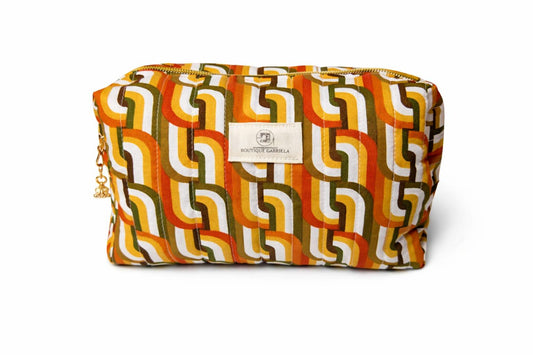 Trousse Matelassée Wax Ligne Vert Jaune Orange