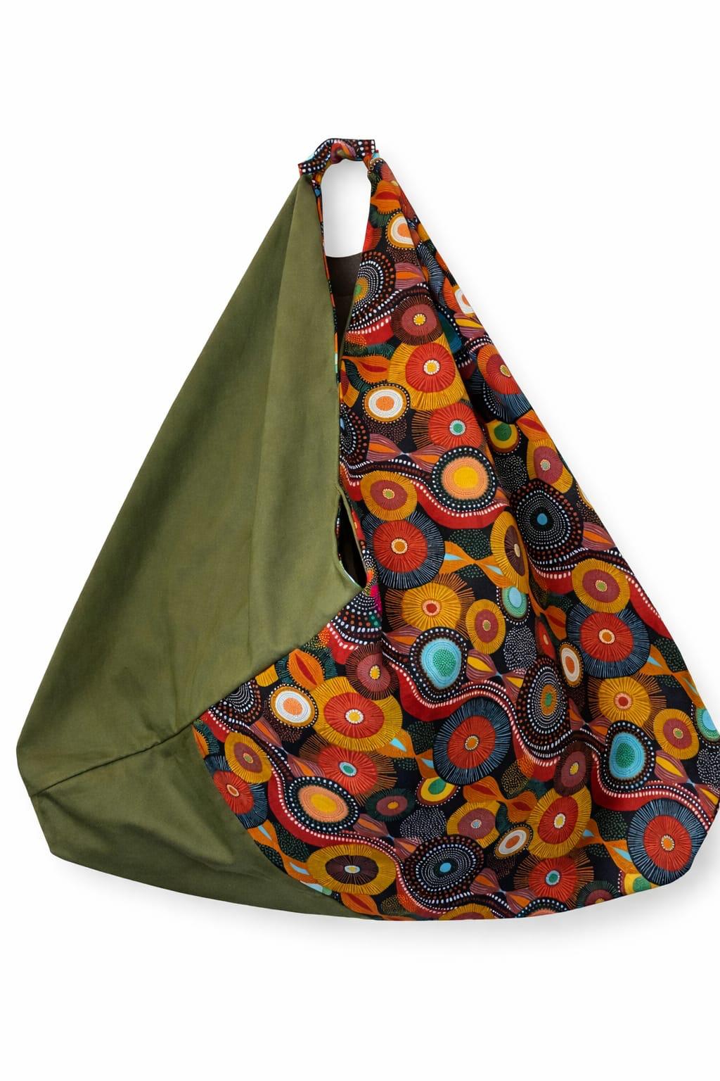 Sac Origami Wax Disque Noir Jaune Rouge