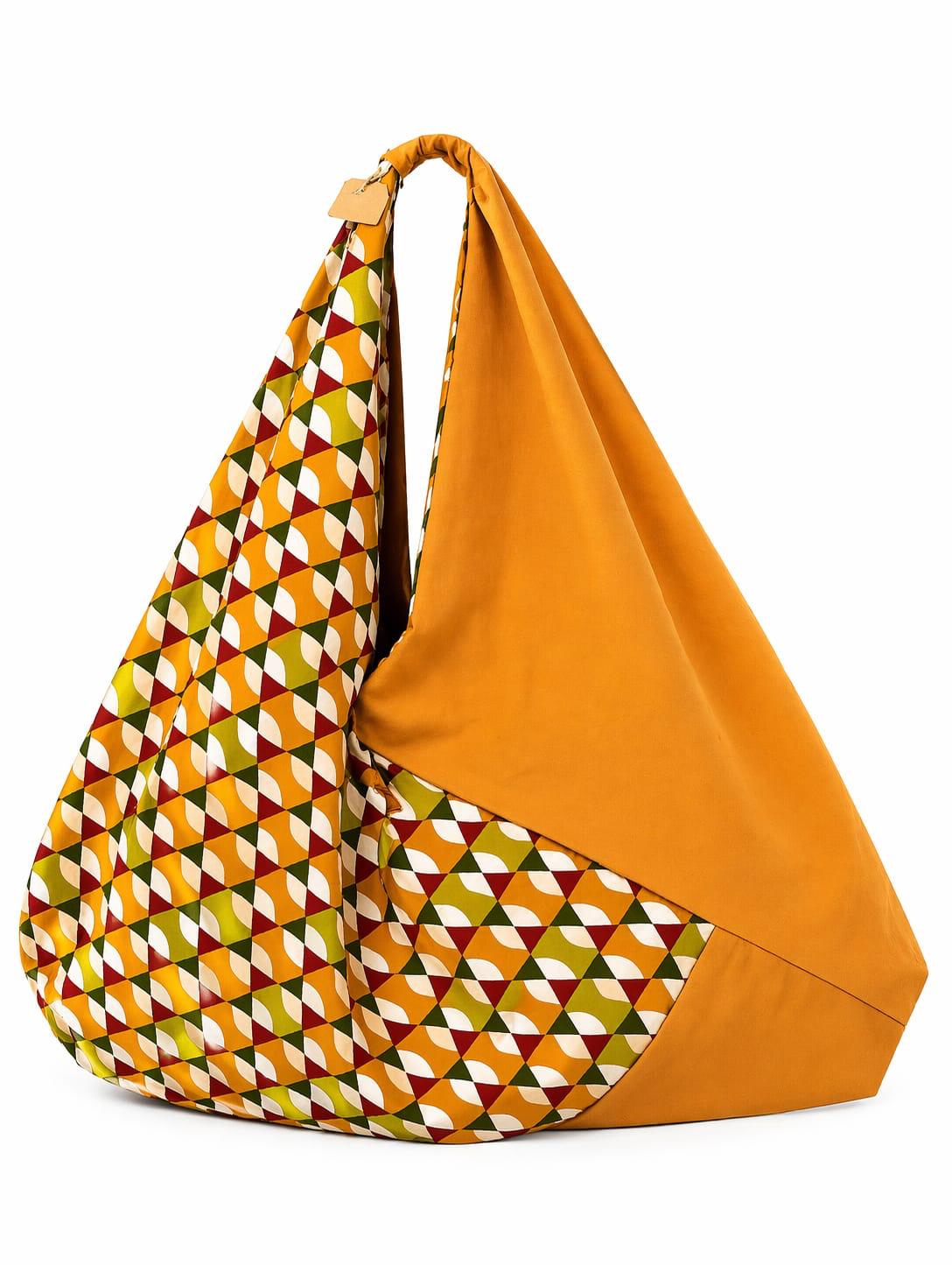 Sac Origami Wax Triangle Vert Rouge Jaune
