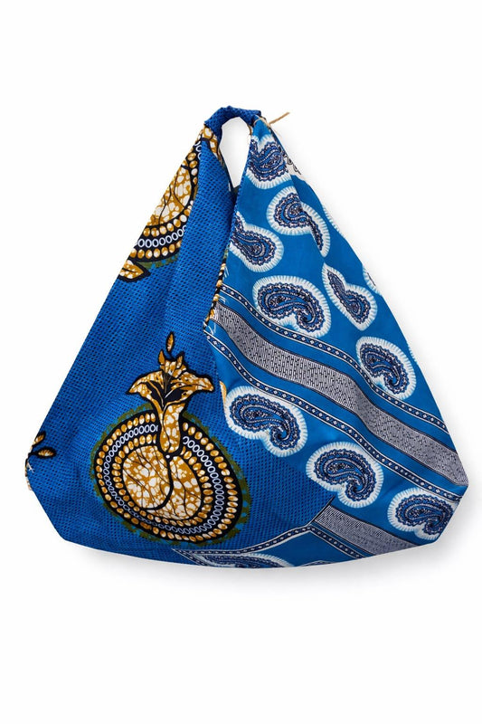 Sac Origami Wax Larme Bleu Marron