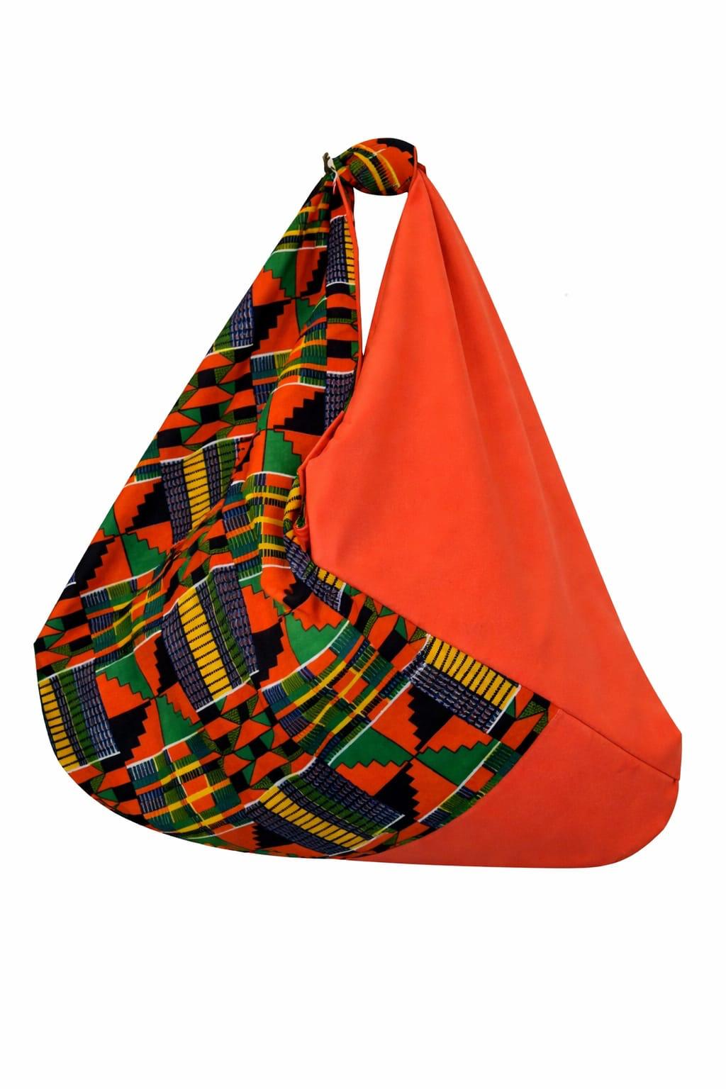 Sac Origami Kente Orange Vert