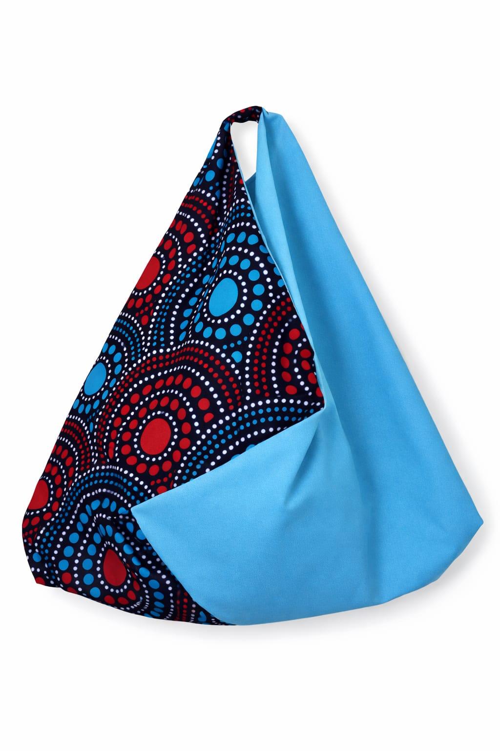 Sac Origami Wax Cercle Rouge Bleu