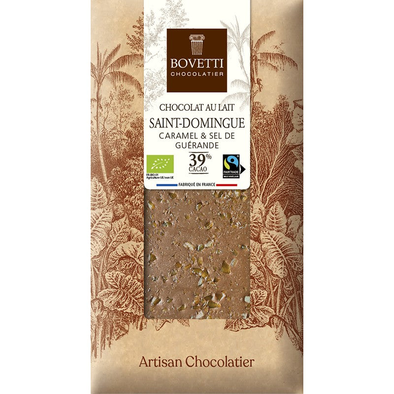 Tablette Chocolat Lait - SAINT DOMINGUE Caramel Sel de Guérande