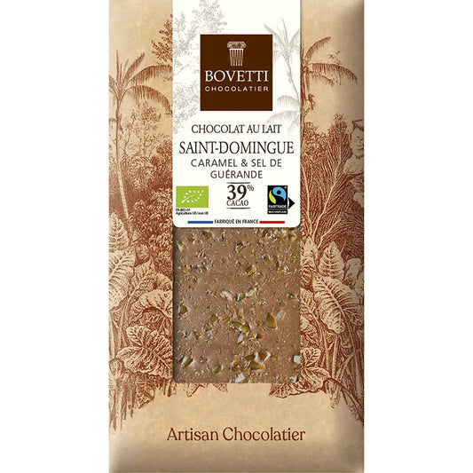 Tablette Chocolat Lait - SAINT DOMINGUE Caramel Sel de Guérande