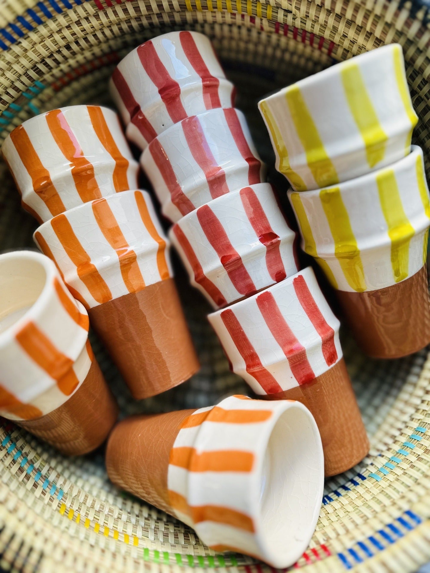 Tasses Terre et Rayures Marocaines