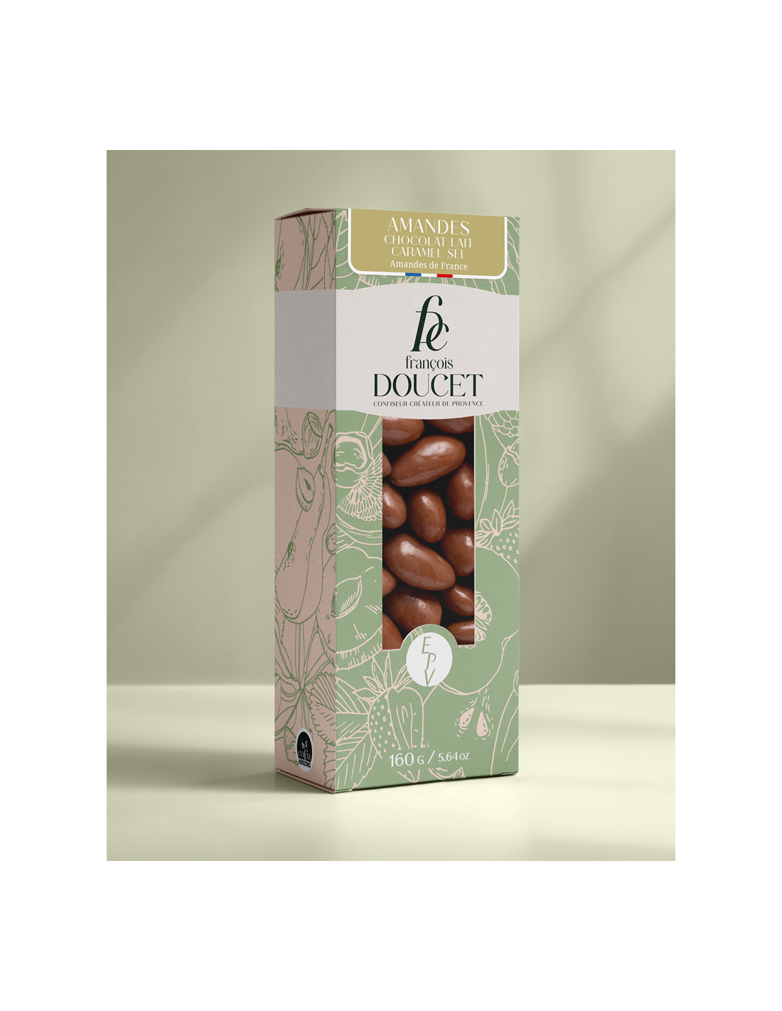 Amandes chocolat lait caramel sel 160g