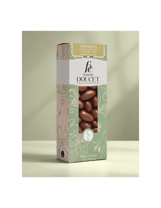 Amandes chocolat lait caramel sel 160g