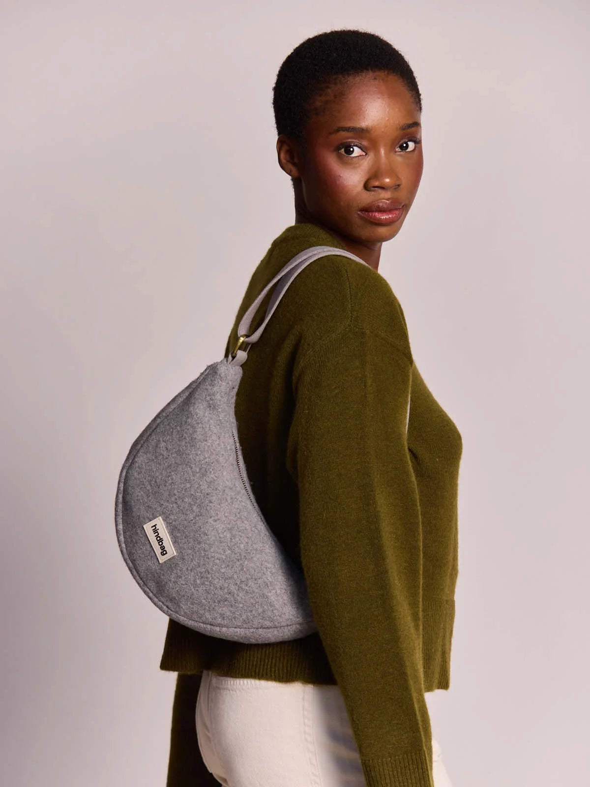 Sac Bandoulière Andrea Effet Laine Grise
