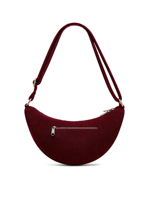 Sac Bandoulière Andrea Velours Bordeaux