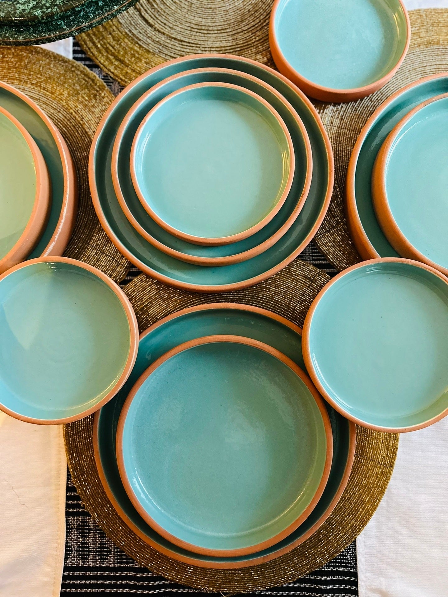 Assiettes terre & lumière – TURQUOISE