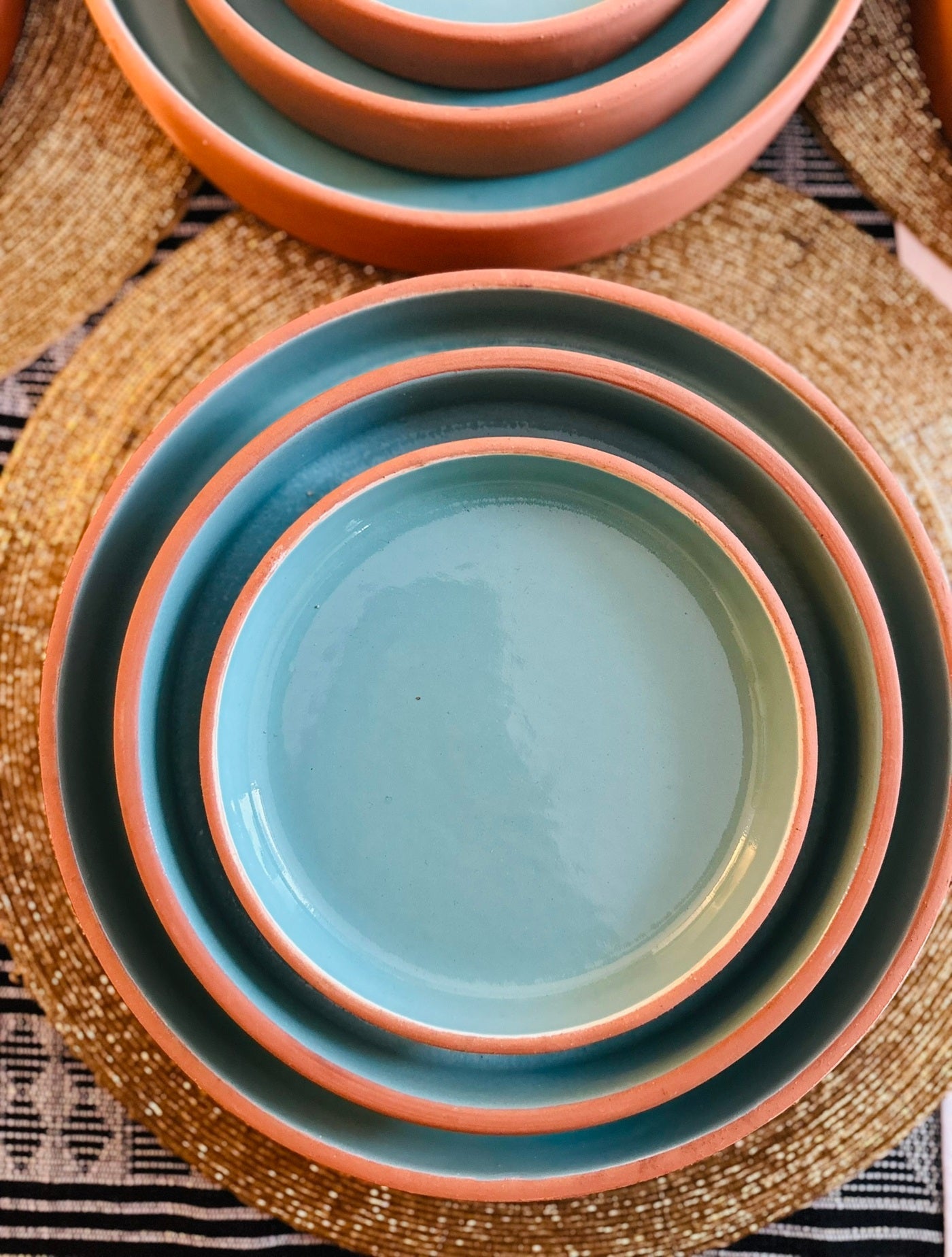 Assiettes terre & lumière – TURQUOISE