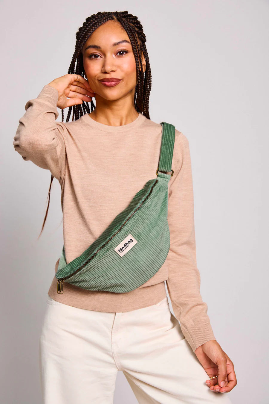 Sac Banane Sasha Velours Vert d'eau