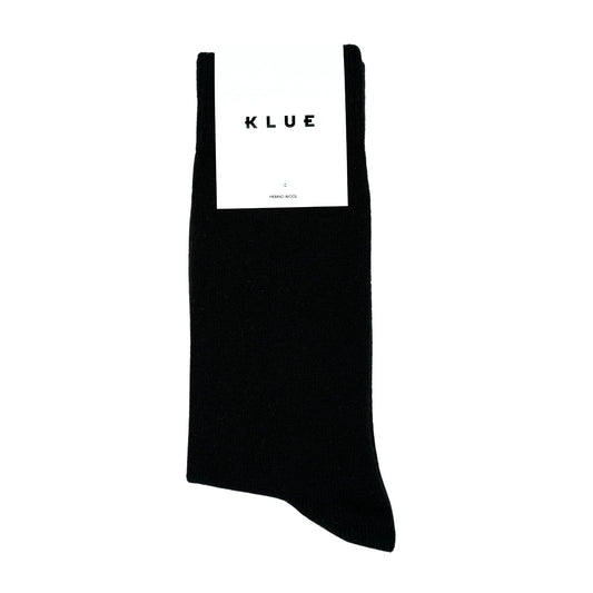 Chaussettes en laine mérinos unies Noir