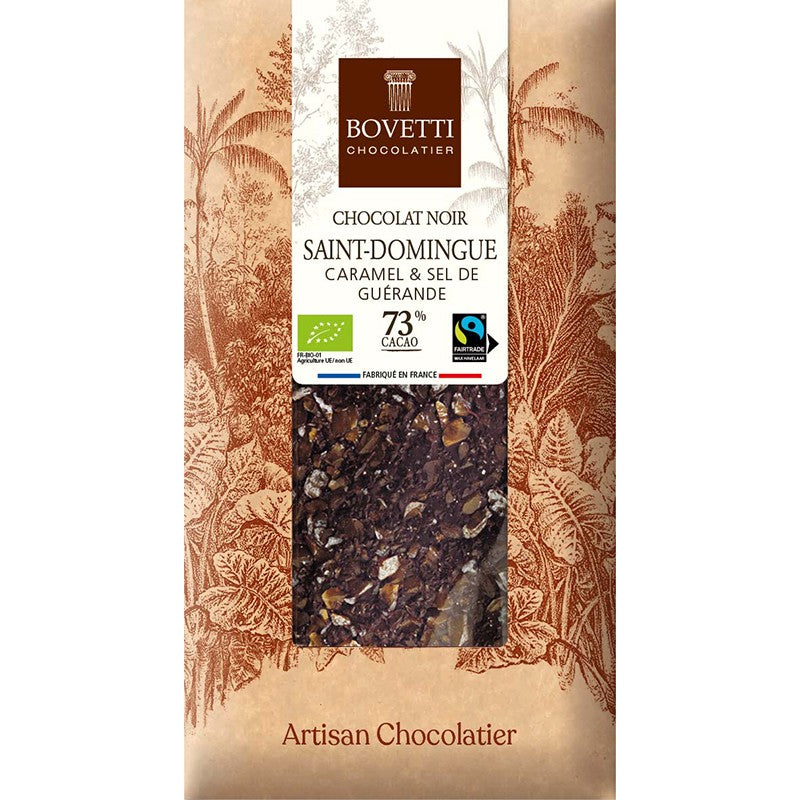 Tablette Chocolat noir 73% - Saint Domingue Caramel & Sel de Guérande