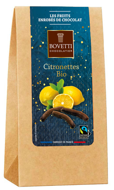 Citronnettes bio enrobées de chocolat noir