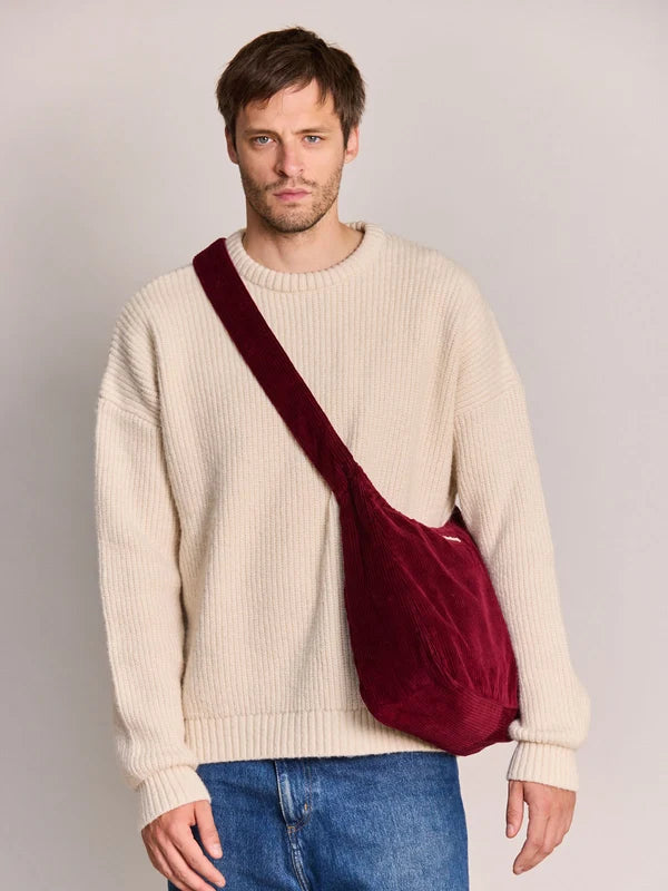 Sac Hobo Claire Velours Bordeaux
