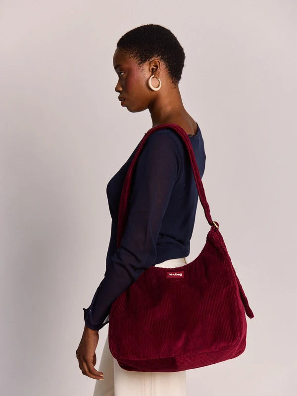 Sac Hobo Claire Velours Bordeaux