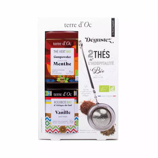 Coffret 2 Thés & Cuillère Filtre à Thé - Menthe/Rooibos Hospitalité