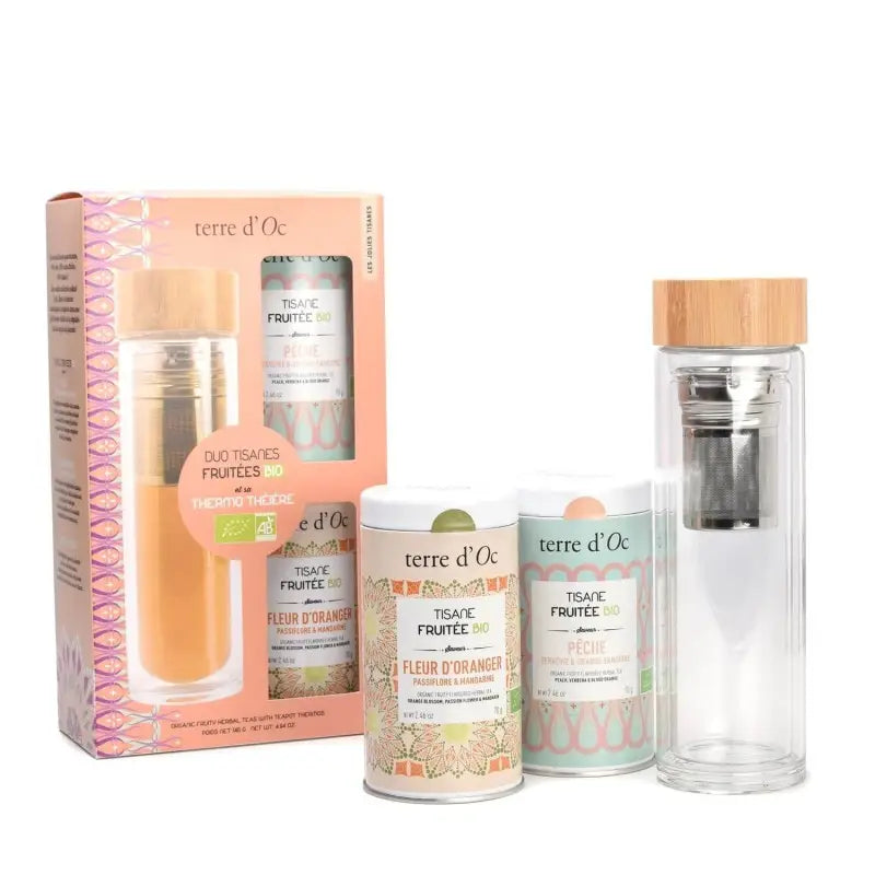 Coffret Gourde Pêche Fleur d'Oranger