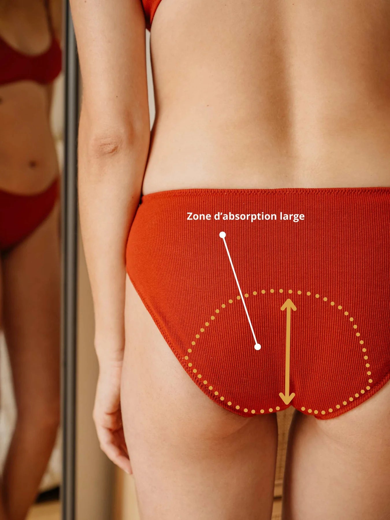 Culotte menstruelle Terracotta coton bio- flux moyen à abondant