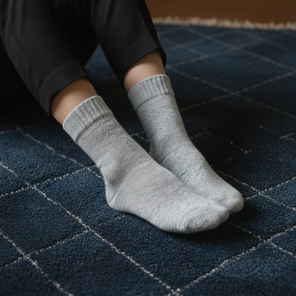 Chaussettes en Laine Mérinos Unies – Light Grey