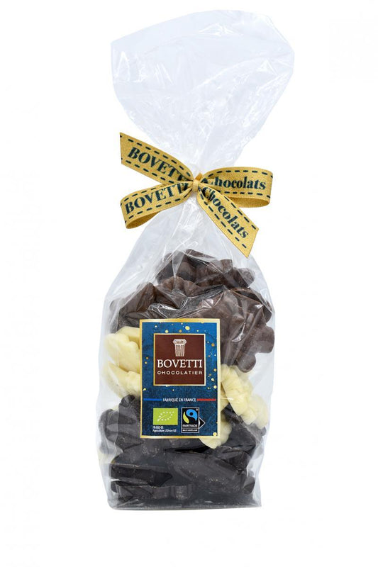 Petits sujets de Noël - Chocolat noir, lait et blanc 250g