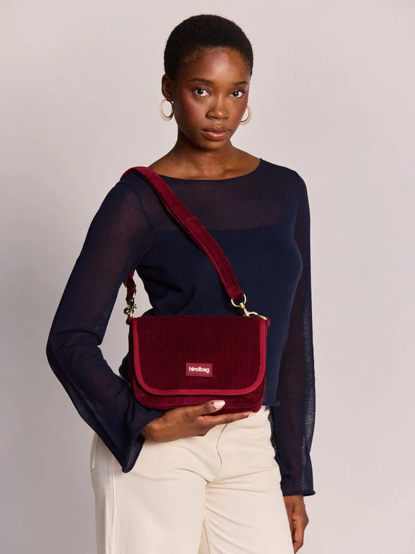 Sac à main Margault Velours Bordeaux