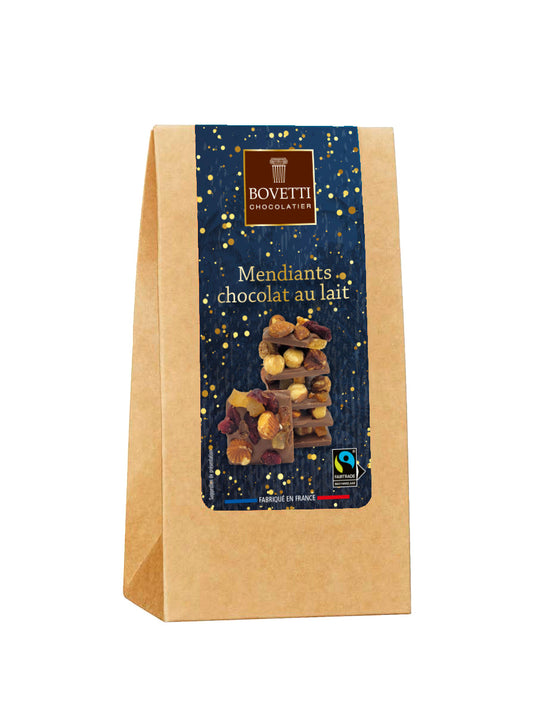 Mendiants en chocolat au lait