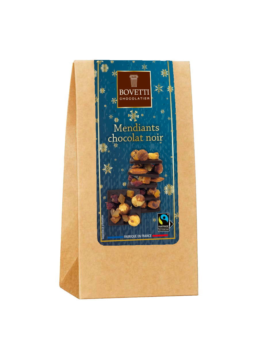 Mendiants en chocolat noir