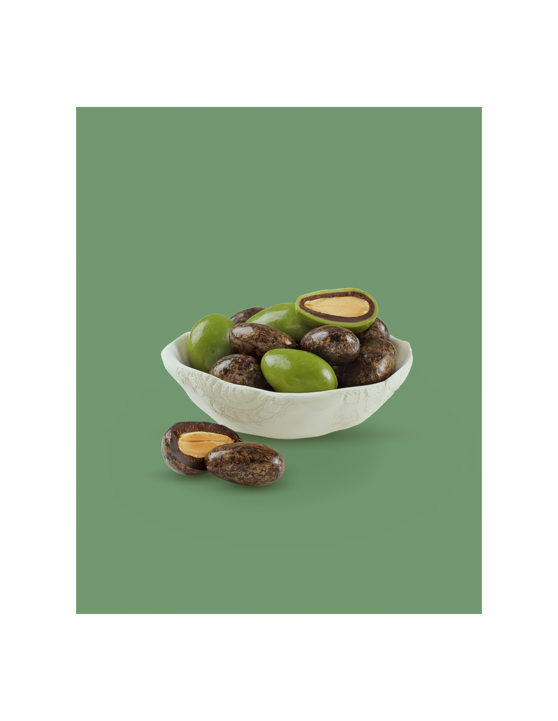Olives Or 160g – Amandes enrobées de chocolat noir et blanc paré d'or
