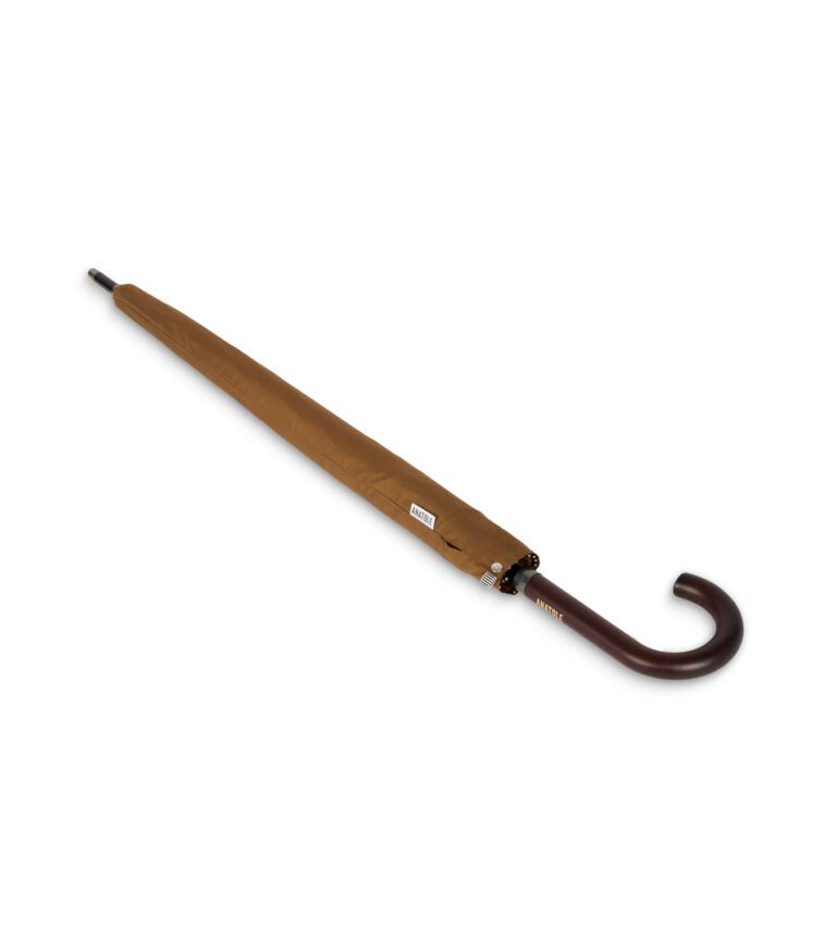 Grand parapluie droit classique caramel AUGUSTINE