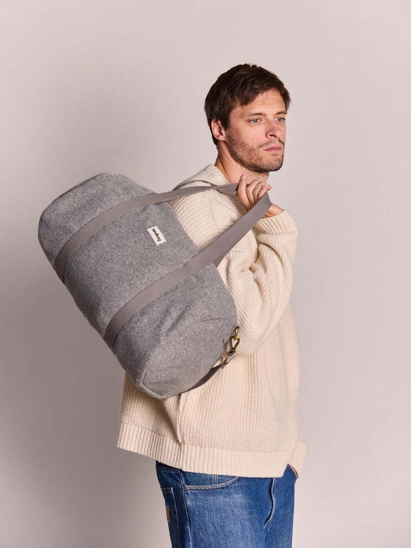 Sac Polochon Simon Effet Lainé Gris