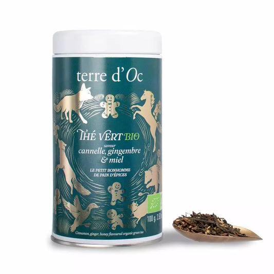 Thé vert bio Cannelle gingembre et miel 100g