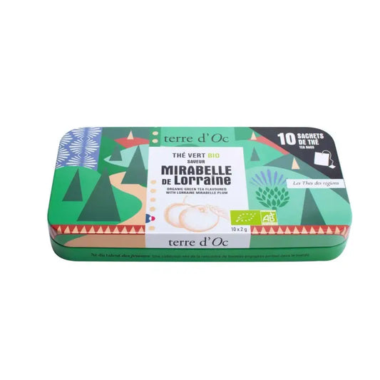 Thé Vert Bio Saveur Mirabelle de Lorraine en sachets – Boîte Nomade