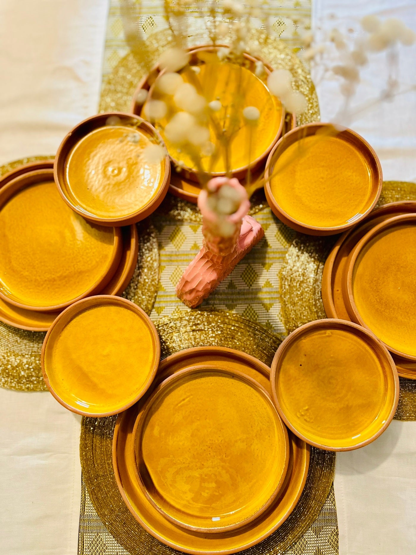 Assiettes terre cuites - JAUNE